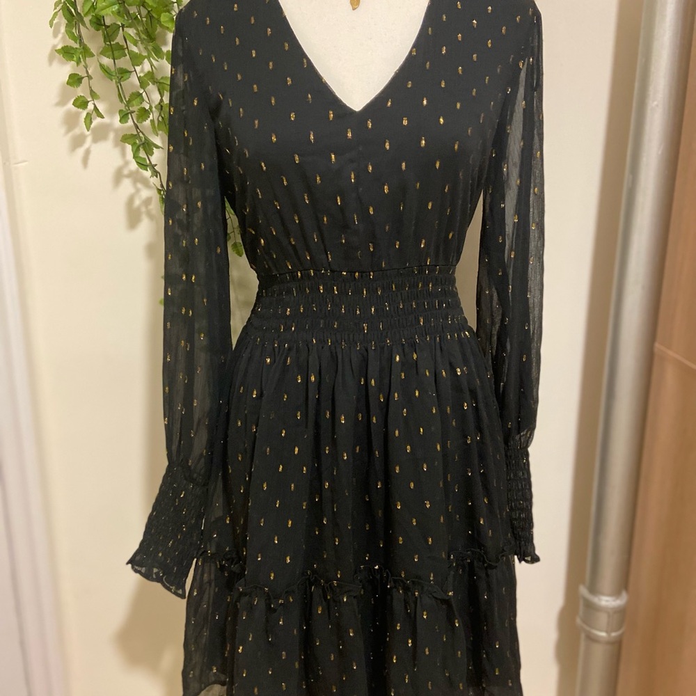 Elegant Black and Gold Women's Dress
